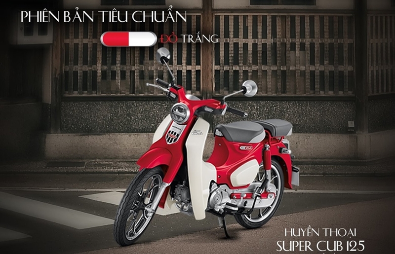 xe cub mau do trang xe cub mau do trang