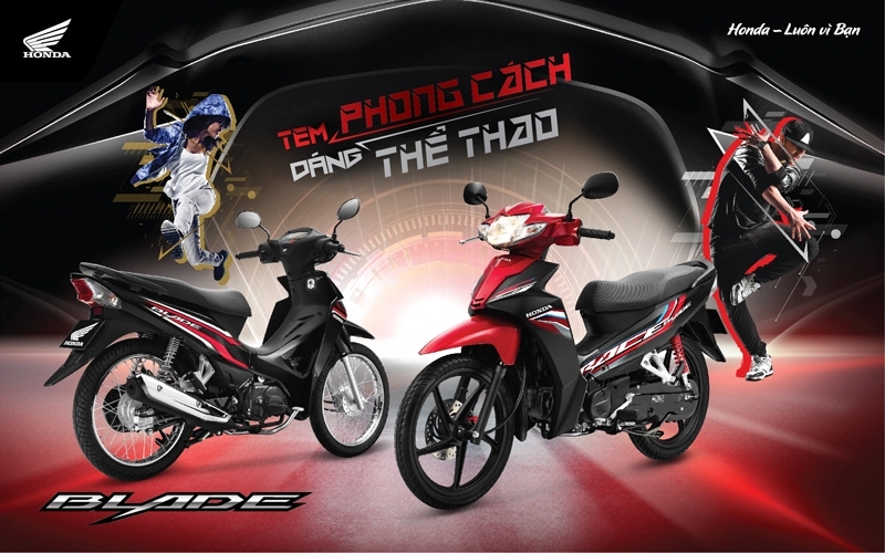 xe honda blade mau den