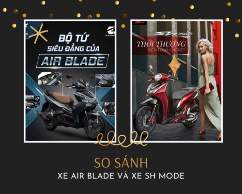 so sanh xe honda air blade va xe sh mode